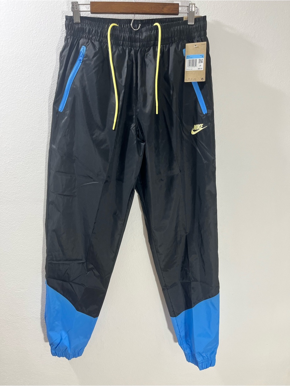 Nike Windrunner Woven Lined Track Pants Black Blue DX0653-010 Men's Size Medium